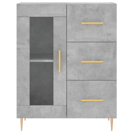 Credenza Grigio Cemento 69,5x34x180 cm in Legno Multistrato