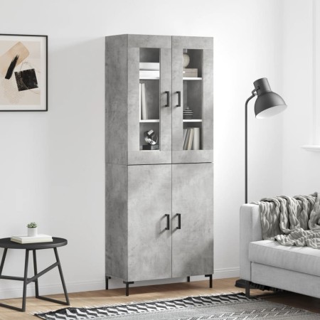 Credenza Grigio Cemento 69,5x34x180 cm in Legno Multistrato