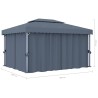 Gazebo con Tende e Stringa di Luci LED 4x3 m Antracite