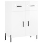 Credenza Bianco Lucido 69,5x34x180 cm in Legno Multistrato