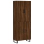 Credenza Rovere Marrone 69,5x34x180 cm in Legno Multistrato