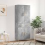 Credenza Grigio Cemento 69,5x34x180 cm in Legno Multistrato