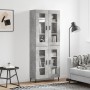 Credenza Grigio Cemento 69,5x34x180 cm in Legno Multistrato