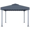 Gazebo con Stringa di Luci LED 300x300 cm Antracite Alluminio