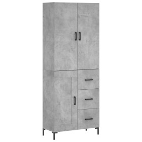 Credenza Grigio Cemento 69,5x34x180 cm in Legno Multistrato