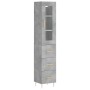 Credenza Grigio Cemento 34,5x34x180 cm in Legno Multistrato