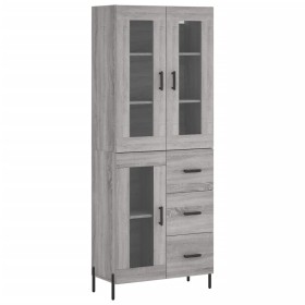 Credenza Grigio Sonoma 69,5x34x180 cm in Legno Multistrato