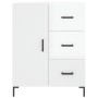 Credenza Bianco Lucido 69,5x34x180 cm in Legno Multistrato