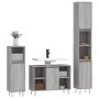 Set Mobili da Bagno 3 pz Grigio Sonoma in Legno Multistrato