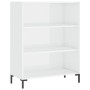 Credenza Bianco Lucido 69,5x34x180 cm in Legno Multistrato