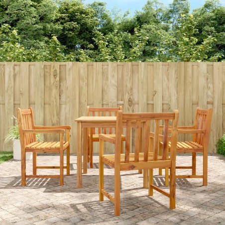 Set da Pranzo per Giardino 5 pz in Legno Massello di Acacia