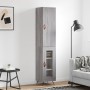 Credenza Grigio Sonoma 34,5x34x180 cm in Legno Multistrato