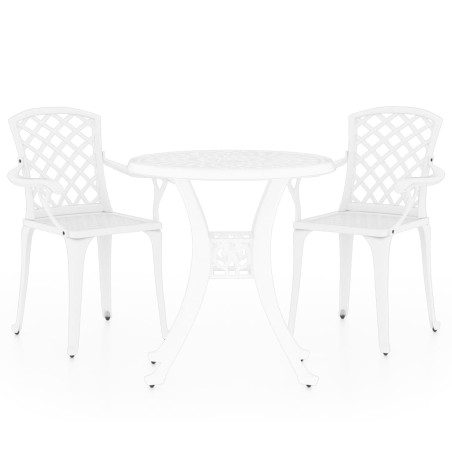 Set da Bistrot 3 pz in Alluminio Pressofuso Bianco