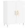 Credenza Bianca 69,5x34x180 cm in Legno Multistrato