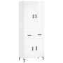 Credenza Bianco Lucido 69,5x34x180 cm in Legno Multistrato