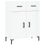 Credenza Bianco Lucido 69,5x34x180 cm in Legno Multistrato