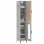 Credenza Grigio Cemento 34,5x34x180 cm in Legno Multistrato