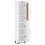 Credenza 34,5x34x180 cm in Legno Multistrato Bianco Lucido