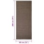 Tappeto in Sisal per Tiragraffi Marrone 80x200 cm