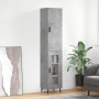 Credenza Grigio Cemento 34,5x34x180 cm in Legno Multistrato