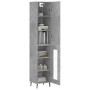 Credenza Grigio Cemento 34,5x34x180 cm in Legno Multistrato