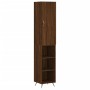 Credenza Rovere Marrone 34,5x34x180 cm in Legno Multistrato