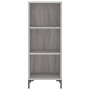 Credenza Grigio Sonoma 34,5x34x180 cm in Legno Multistrato