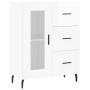 Credenza Bianco Lucido 69,5x34x180 cm in Legno Multistrato