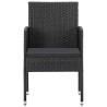Set da Pranzo da Giardino 7 pz in Polyrattan Nero