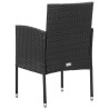 Set da Pranzo da Giardino 7 pz in Polyrattan Nero
