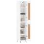 Credenza 34,5x34x180 cm in Legno Multistrato Bianco Lucido