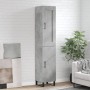 Credenza Grigio Cemento 34,5x34x180 cm in Legno Multistrato