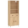 Credenza Rovere Sonoma 69,5x34x180 cm in Legno Multistrato