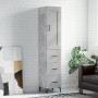 Credenza Grigio Cemento 34,5x34x180 cm in Legno Multistrato