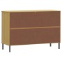 Credenza Gambe Metallo Marrone 113x40x77 cm Legno Massello OSLO