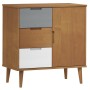 Credenza MOLDE Marrone 76,5x40x80 cm in Legno Massello di Pino