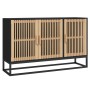 Credenza Nera 105x30x65 cm in Legno Multistrato