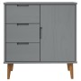 Credenza MOLDE Grigia 76,5x40x80 cm in Legno Massello di Pino