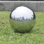 Fontane da Giardino a Sfera 3 pz con LED in Acciaio Inox 30 cm