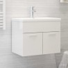 Mobile Bagno con Lavabo Integrato Bianco Lucido in Truciolato