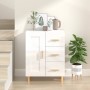 Credenza 69,5x34x90 cm in Legno Multistrato Bianco Lucido