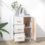 Credenza 69,5x34x90 cm in Legno Multistrato Bianco Lucido