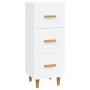 Credenza Bianco Lucido 34,5x34x90 cm in Legno Multistrato