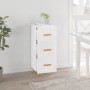 Credenza Bianco Lucido 34,5x34x90 cm in Legno Multistrato