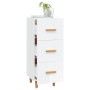 Credenza Bianco Lucido 34,5x34x90 cm in Legno Multistrato