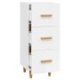 Credenza Bianco Lucido 34,5x34x90 cm in Legno Multistrato