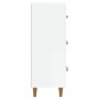 Credenza Bianco Lucido 34,5x34x90 cm in Legno Multistrato