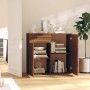 Credenza Rovere Marrone 80x36x75 cm in Legno Ingegnerizzato