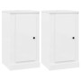 Credenze 2 pz Bianco Lucido 37,5x35,5x67,5 cm Legno Multistrato