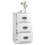 Credenza Bianco Lucido 36x35,5x67,5 cm in Legno Multistrato